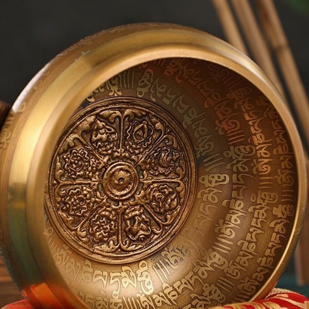 Om Mantra Copper Singing Bowl Buddha Eyes Art (1 of 3)