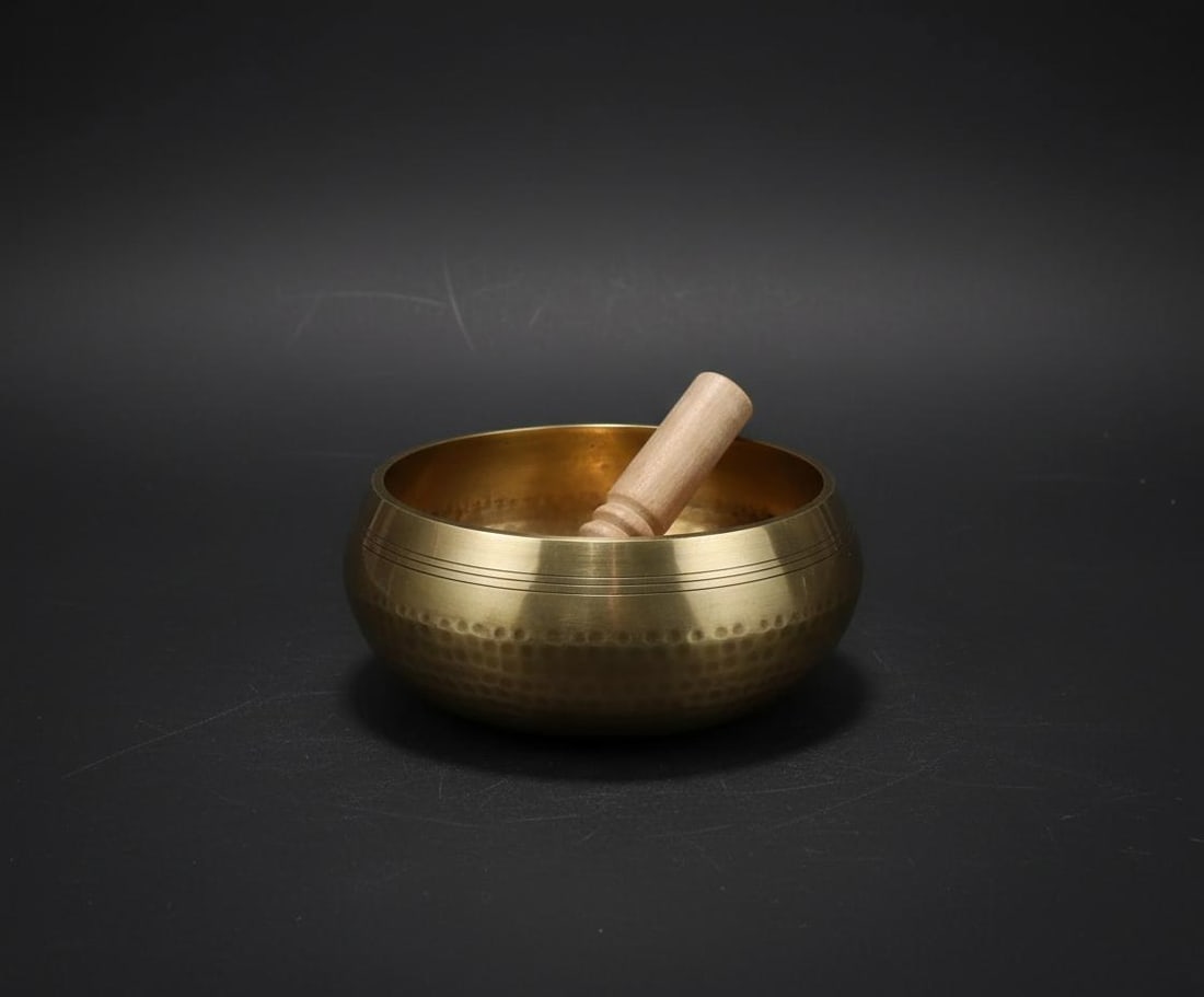 Faceted Hand Hammered Bronze Singing Bowl Decor (1 of 5)