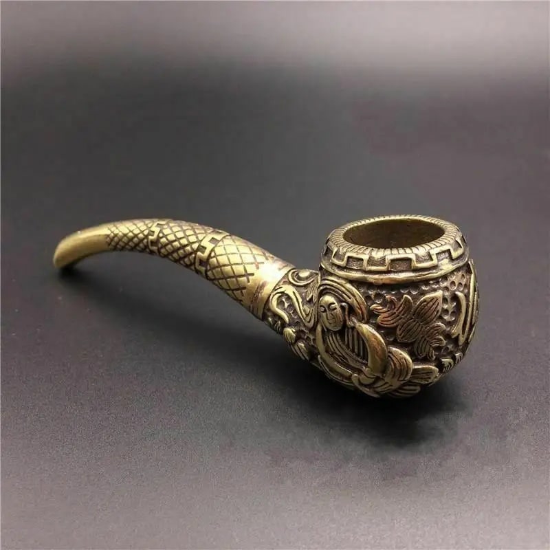 Relief Buddha Copper Pipe Diamond Pattern Stem (1 of 6)