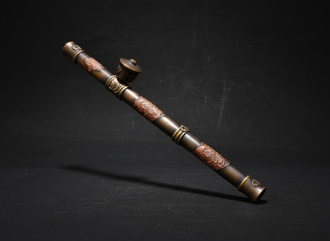 Avian Perch Bronze Pipe Segmented Bamboo Motif (1 of 11)
