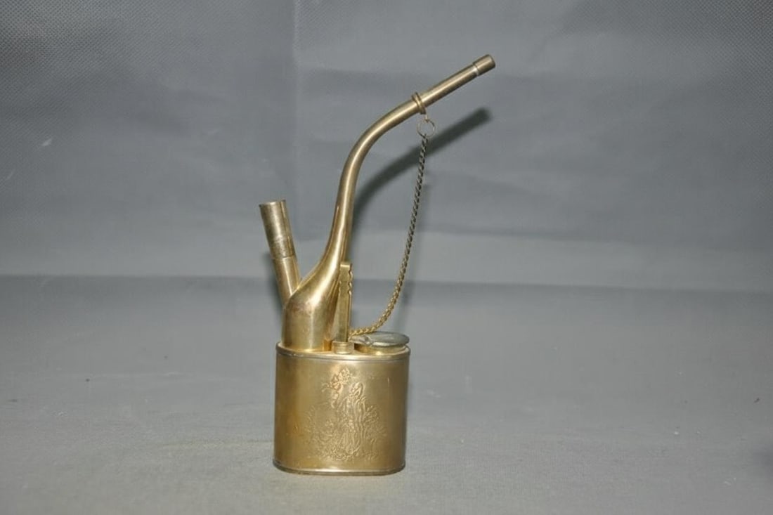 Etched Deity Bronze Smoking Pipe Rectangular Base - 3