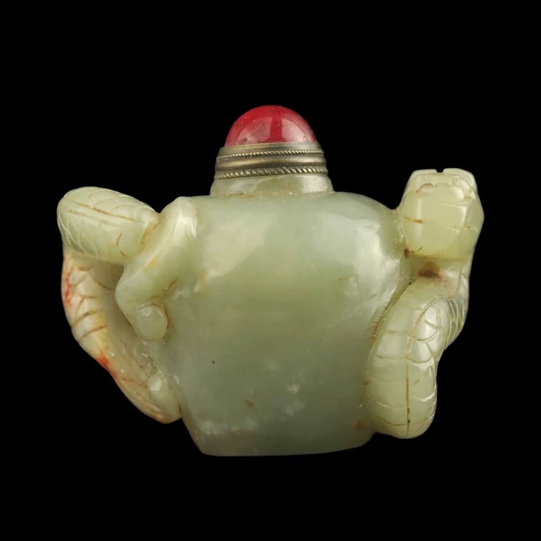 Chinese Hetian Jade Carved Dragon Snuff Bottle (1 of 4)