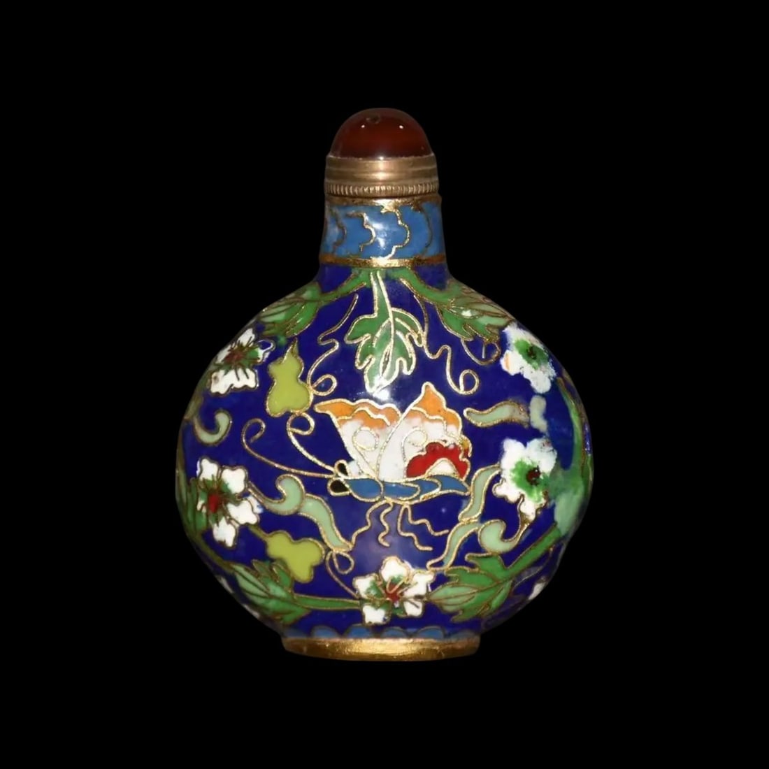 Qing Dynasty Metal Flower Ornament Snuff Bottle (1 of 4)