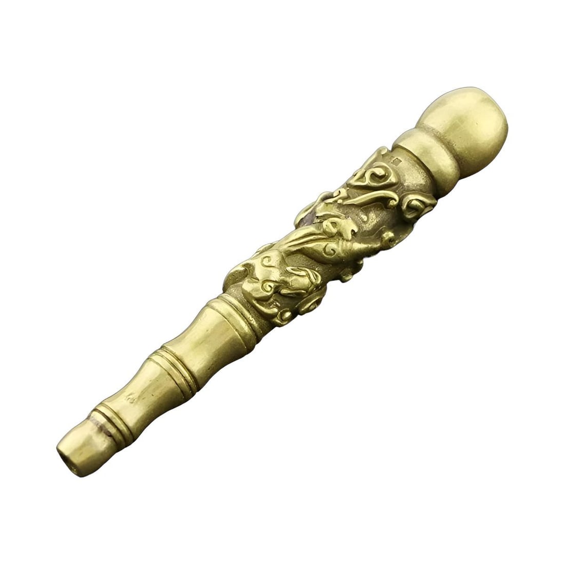 Carved Solid Brass Vintage-Style Cigarette Holder (1 of 4)