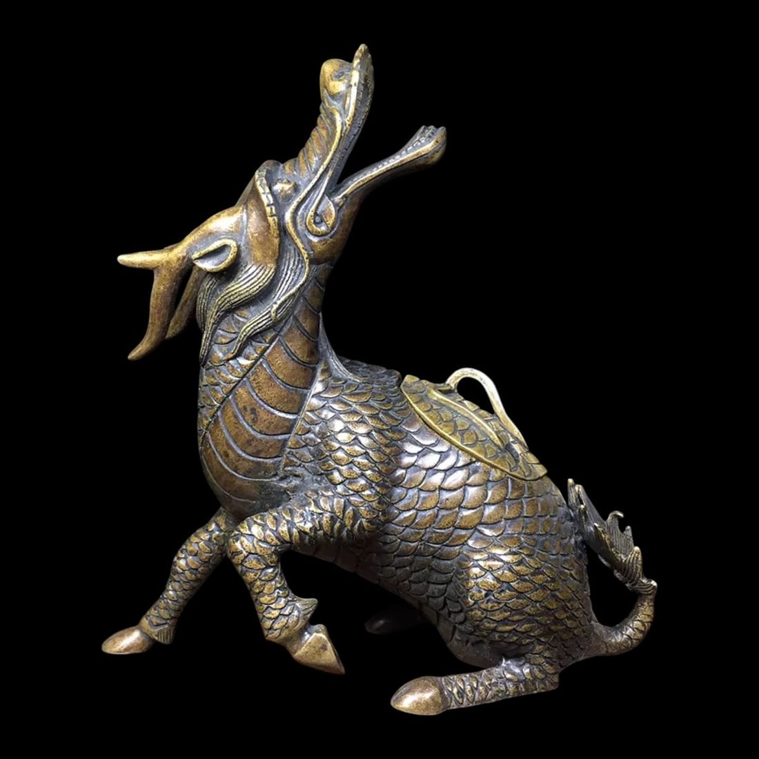 Bronze Carved Dragon Beast Motif Incense Burner (1 of 4)