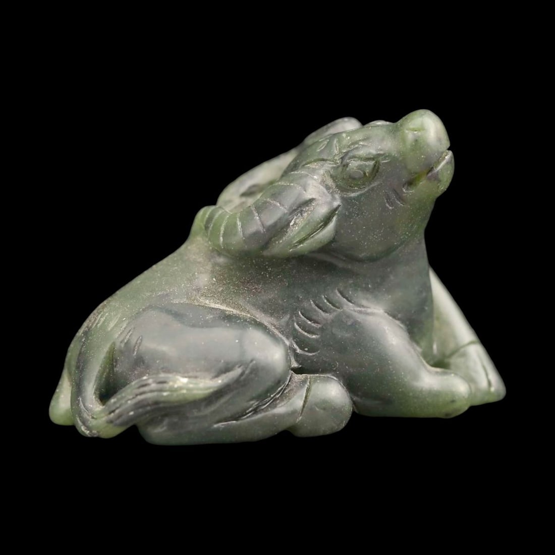 Chinese Hetian Jade Handmade Bull Motif Statue (1 of 4)