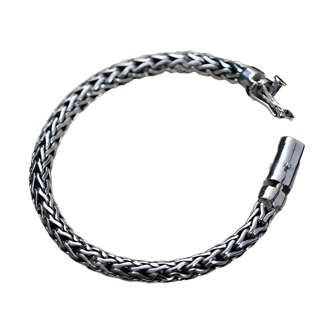 Woven Chain Bracelet S925 Sterling Silver Bangle (1 of 5)