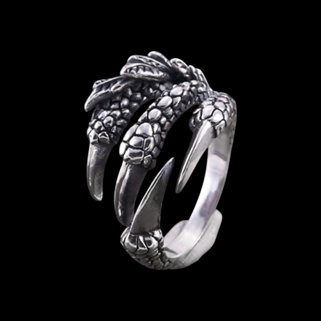 Sterling Silver Eagle Bird Claw Ornament Ring: Size: Width 1.8 cm. Weight 8.19 g. Circumference - 5.5-6.1 cm. Materials: S925 Sterling silver. Condition: New. This sterling silver ring features an eagle bird claw design, symbolizing power, freedom