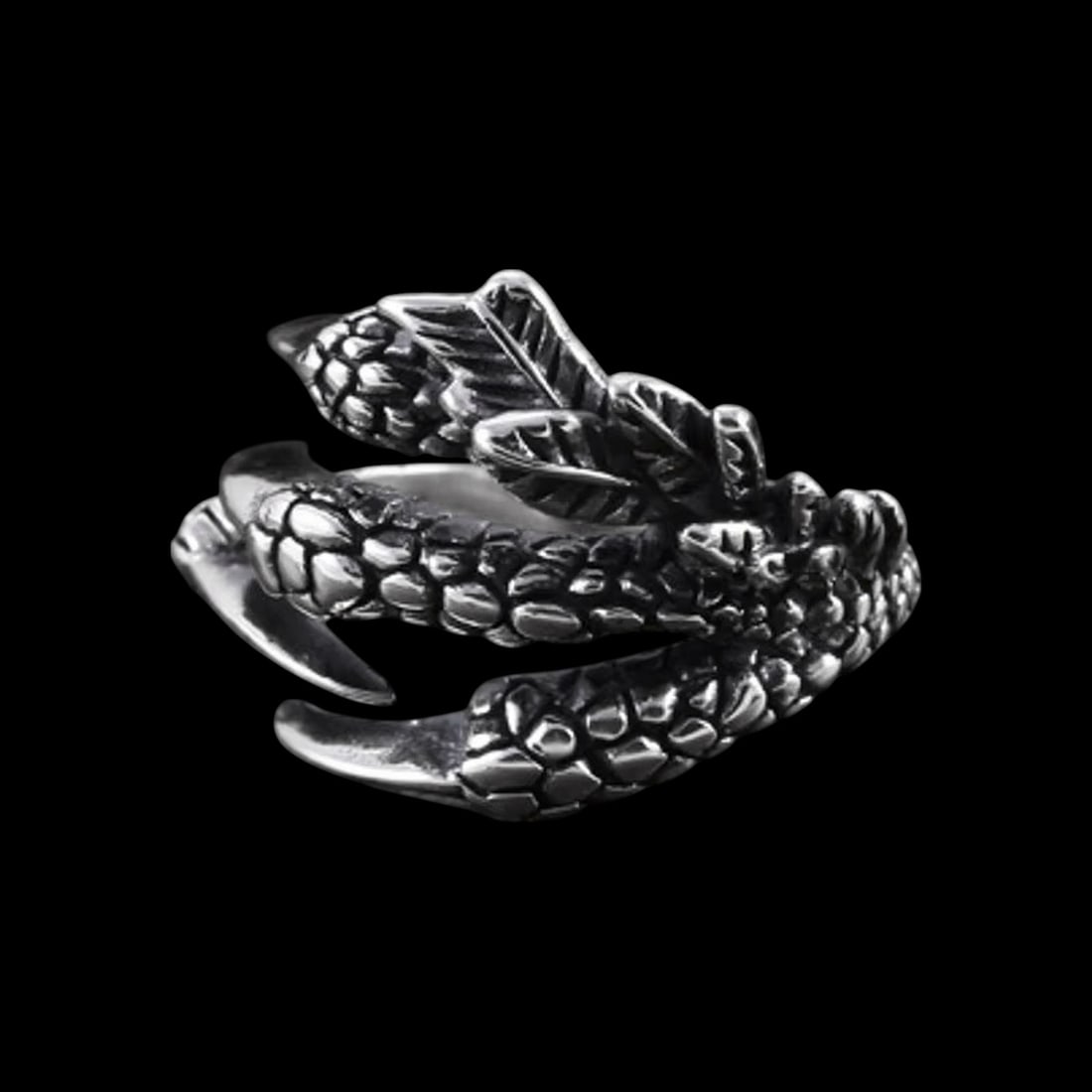 Sterling Silver Eagle Bird Claw Ornament Ring - 3