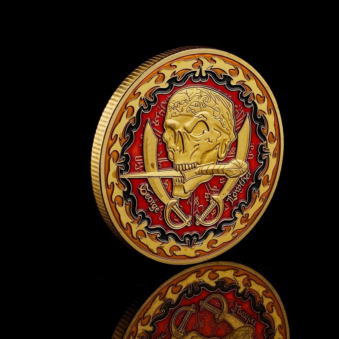 Pirate George Commemorative Replica Coin Gilded (1 of 4)