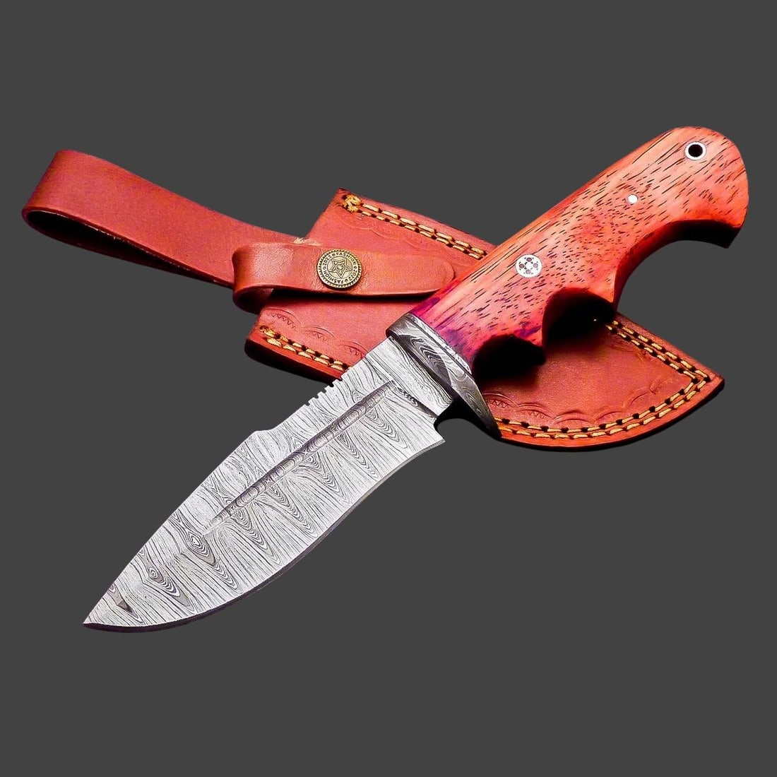 Handmade Carbon Steel Twist Pattern Design Knife (1 of 6)