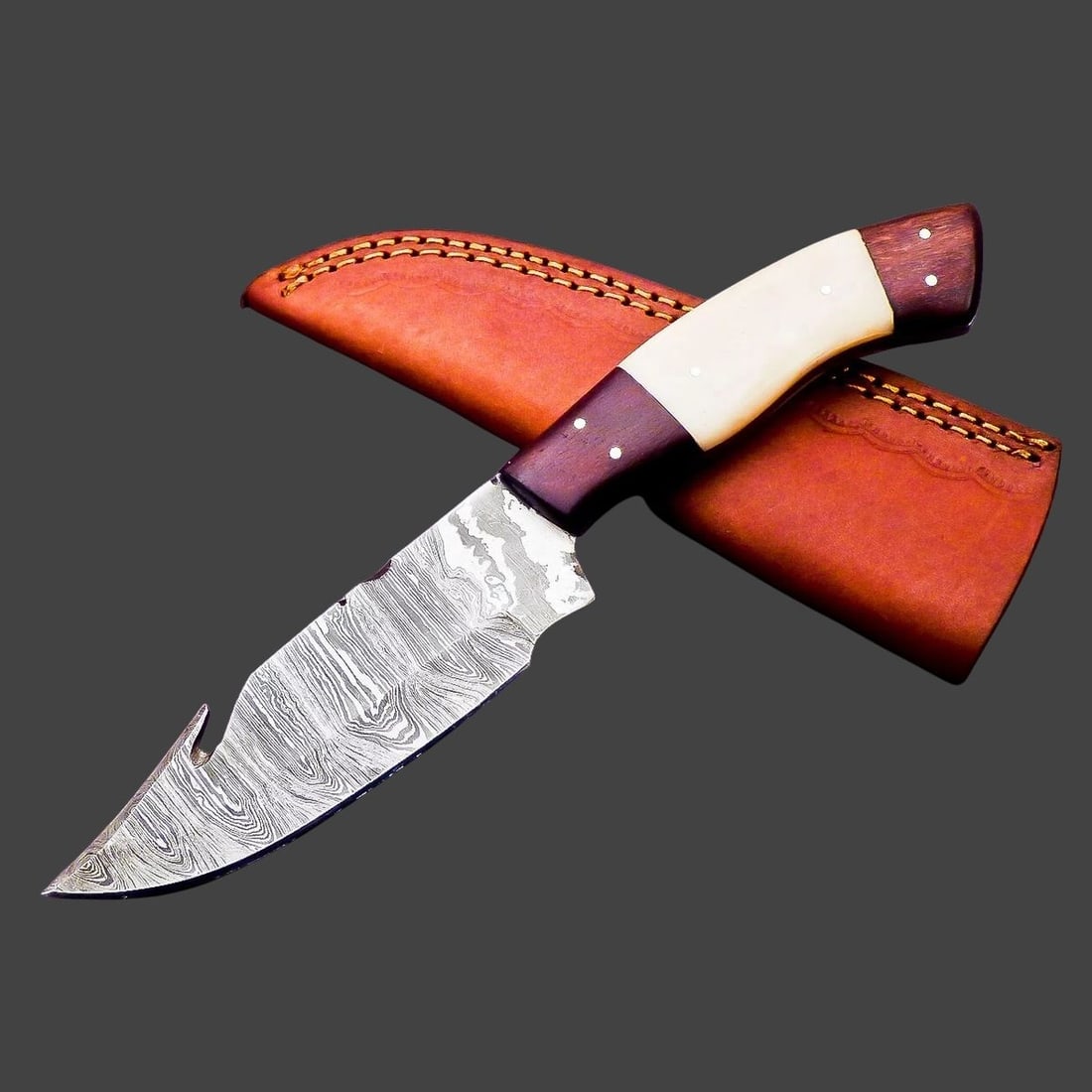 Steel Hand-Forged Camel Bone Handle Design Knife (1 of 6)