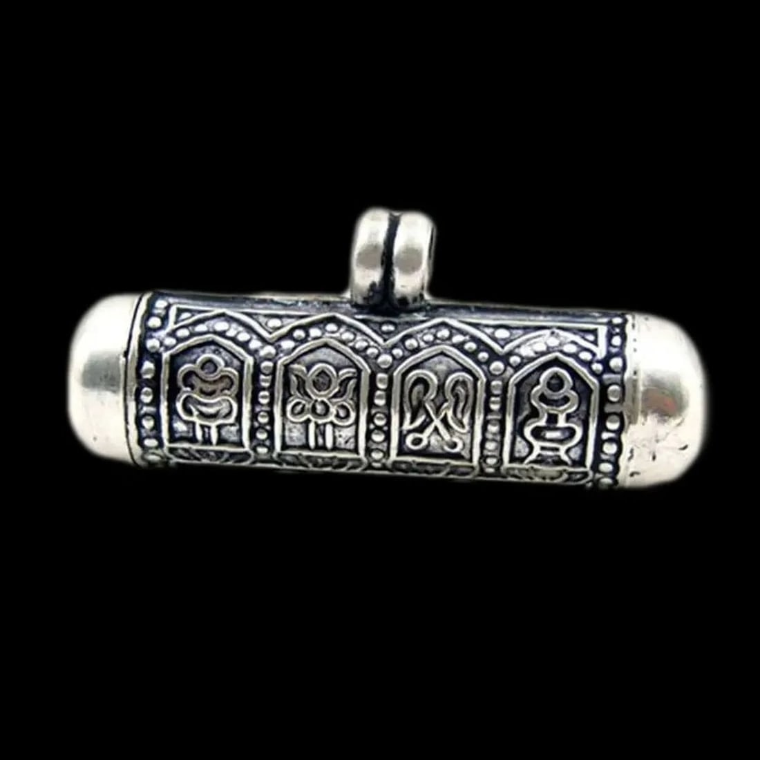 Sacred Tibetan 925 Silver Blessing Talisman Tube (1 of 2)
