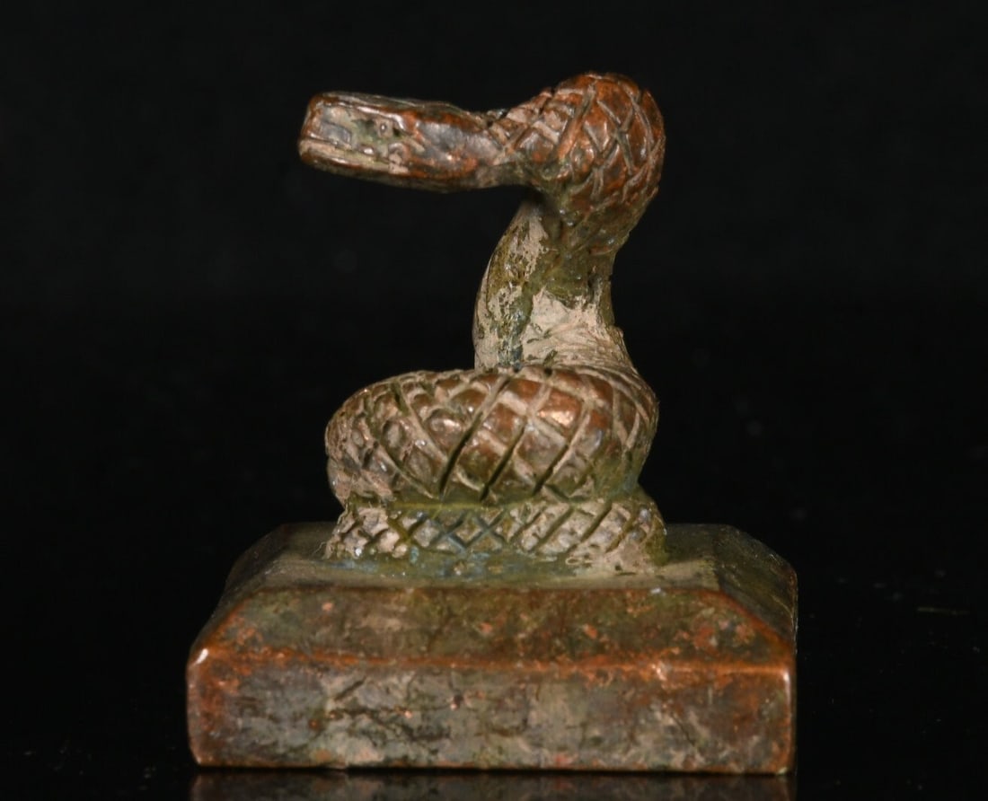 Snake Shape Handmade Bronze Zodiac Oriental Seal (1 of 6)