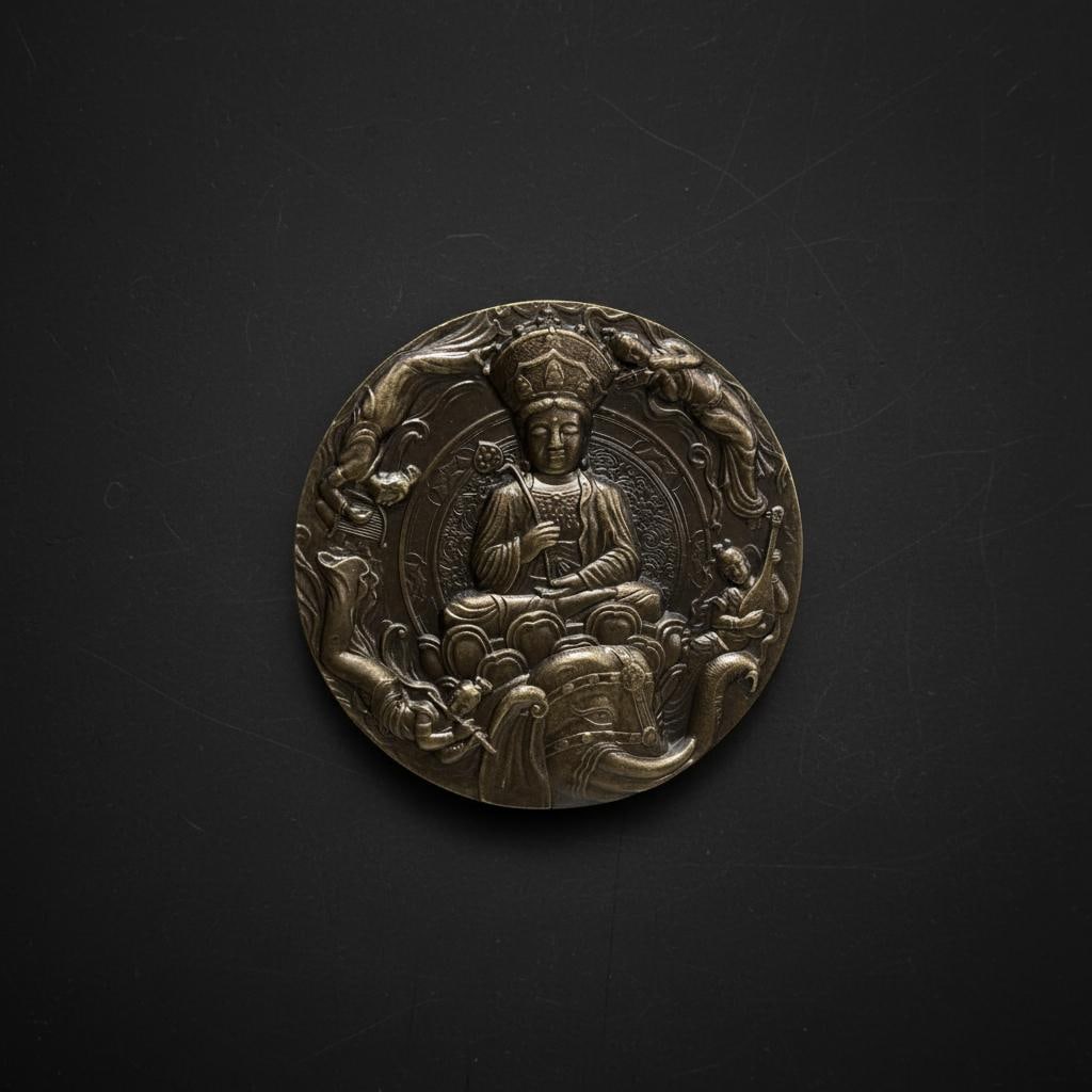 Hand Carved Mount Emei Bodhisattva Puxian Amulet (1 of 6)