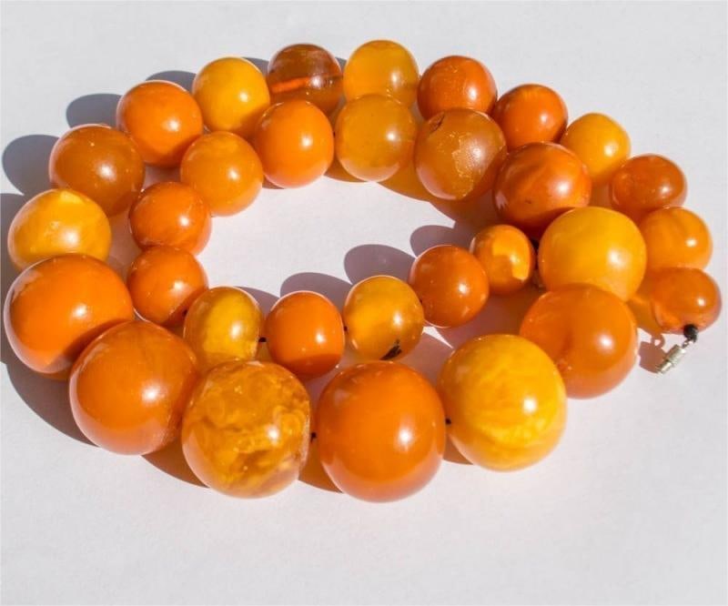 Baltic Amber Beads Yellow Honey Color Necklace (1 of 9)
