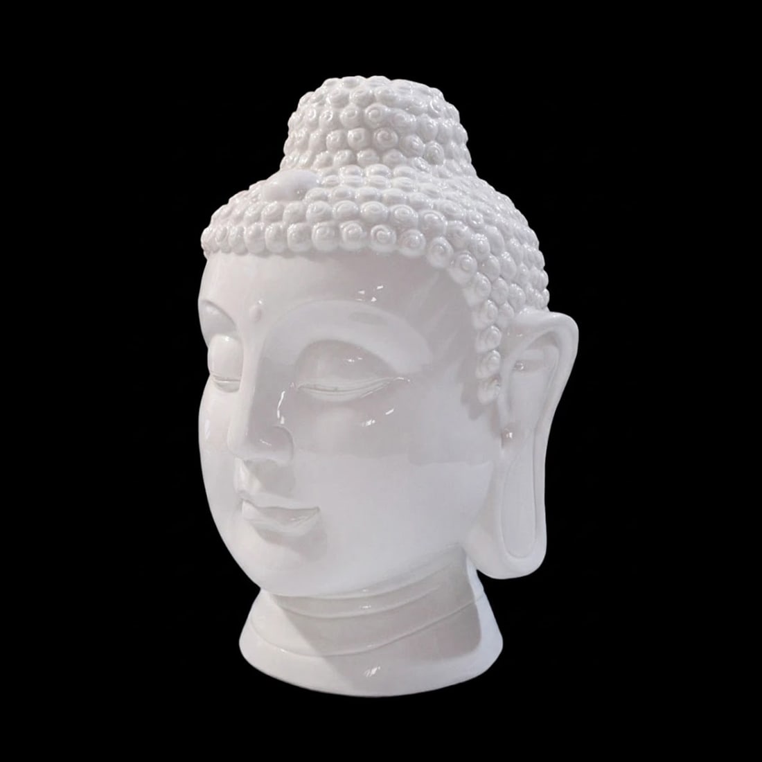 White Porcelain Handmade VIntage Style Buddha Bust: Size: Height 36 cm - Length 25 cm - Width 28 cm. Weight 2.7 kg. Materials: Porcelain. Condition: Looks like vintage. This vintage-style piece is a graceful, stylized bust of Shakyamuni Buddha, expertl