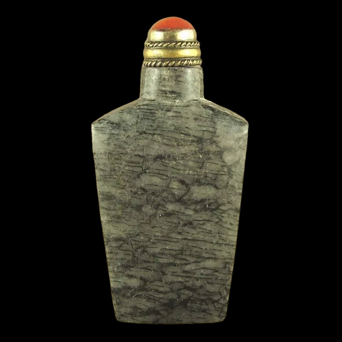 Chinese Natural Black Veined Jade Snuff Bottle (1 of 4)