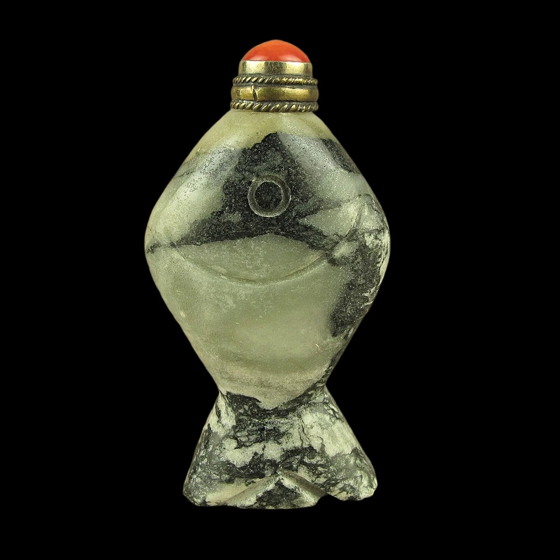 Asian Natural Nephrite Fish Shaped Snuff Bottle (1 of 4)