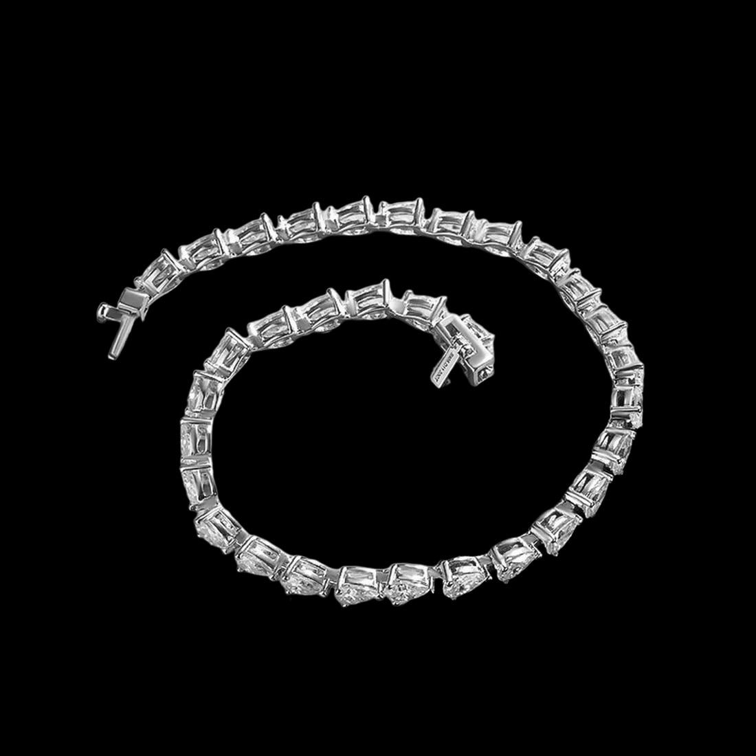 Waterdrop Moissanite Hand Chain Silver Tennis Link (1 of 3)