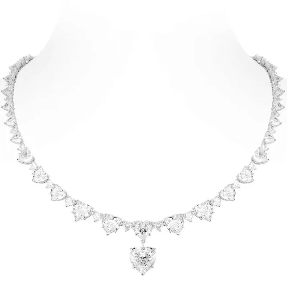 Rare Celestial Shimmering Heart Ornament Necklace: Size: Pendant 15 mm - Chain Length 45 cm. Weight 54.96 g. Materials: 925 Sterling Silver, zircon. Condition: New. This piece is fashioned in the manner of timeless romantic jewelry, featuring a