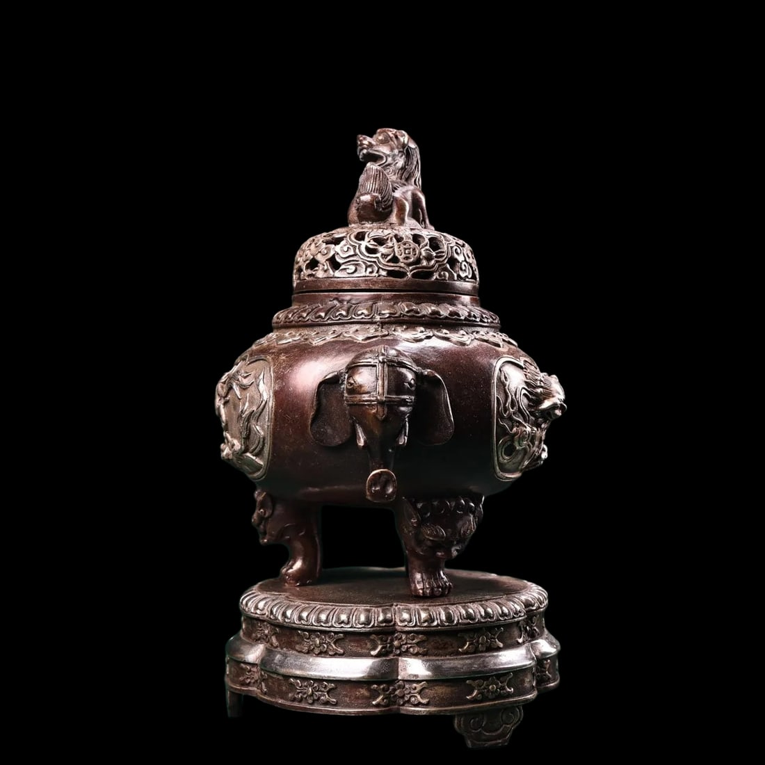 Tibetan Ornate Bronze Incense Burner Old Style (1 of 7)