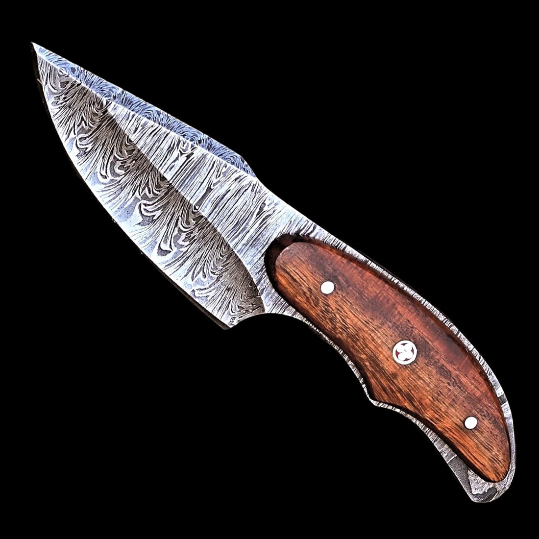 Custom Twist Damascus Wood Handle Skinner Knife (1 of 4)