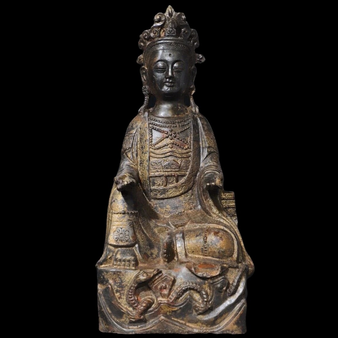 Gilt Bronze Guanyin Bodhisattva Temple Figure (1 of 5)