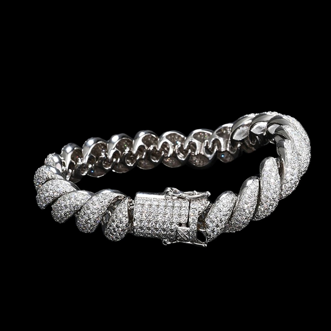Ornate Polished Cuban Link Bracelet Ancient Style (1 of 3)