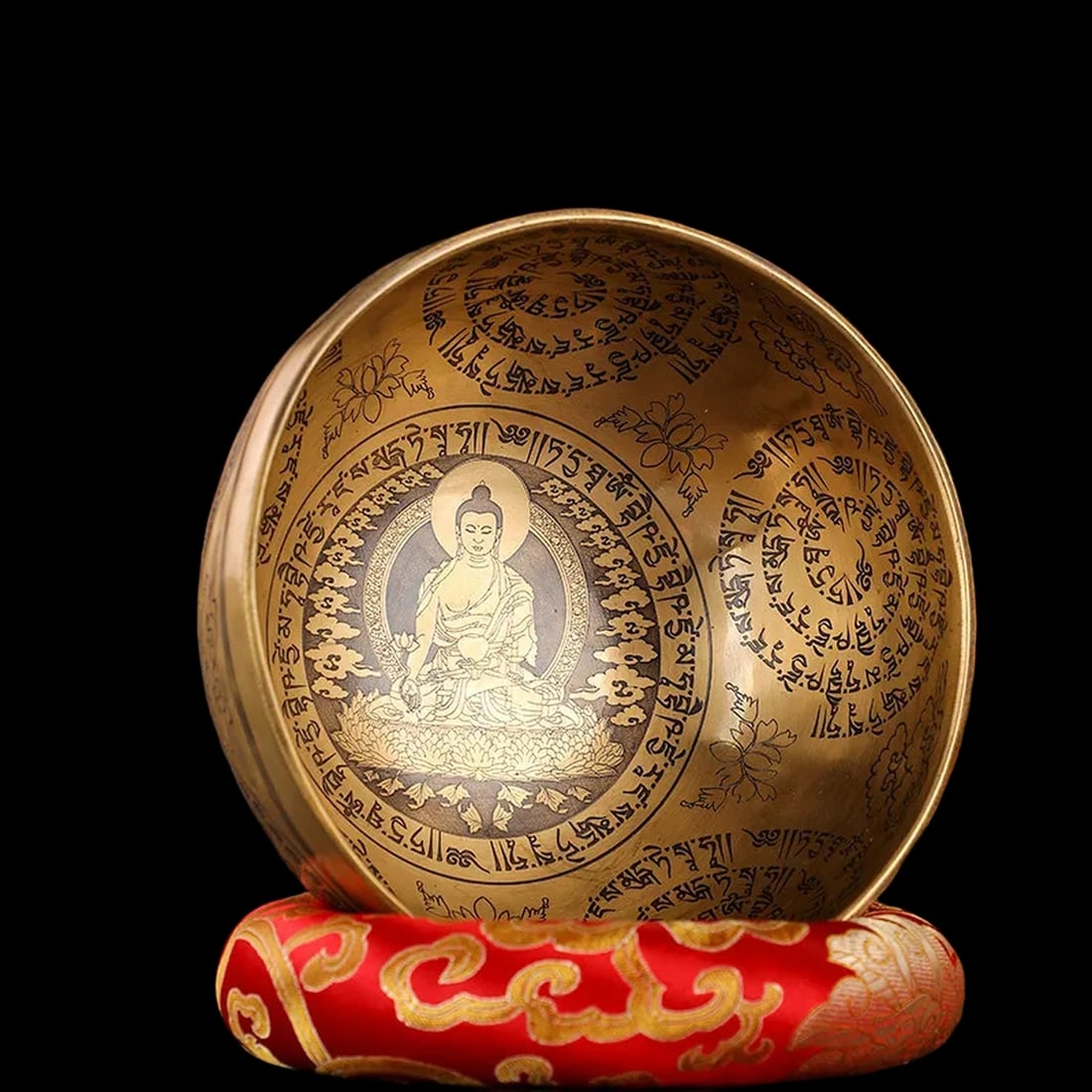 Grand Brass Buddha Singing Bowl Ancient Style (1 of 6)