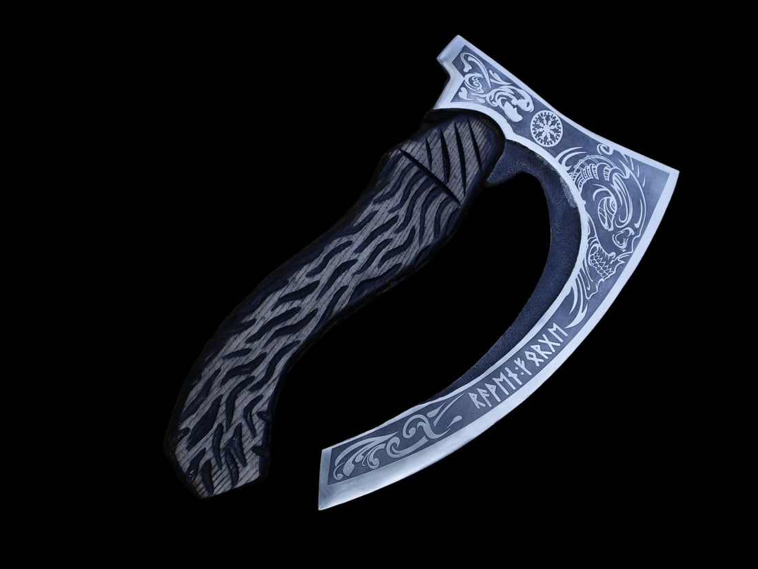 Kitchen Carbon Viking Pizza Cutter Axe Hatchet (1 of 4)