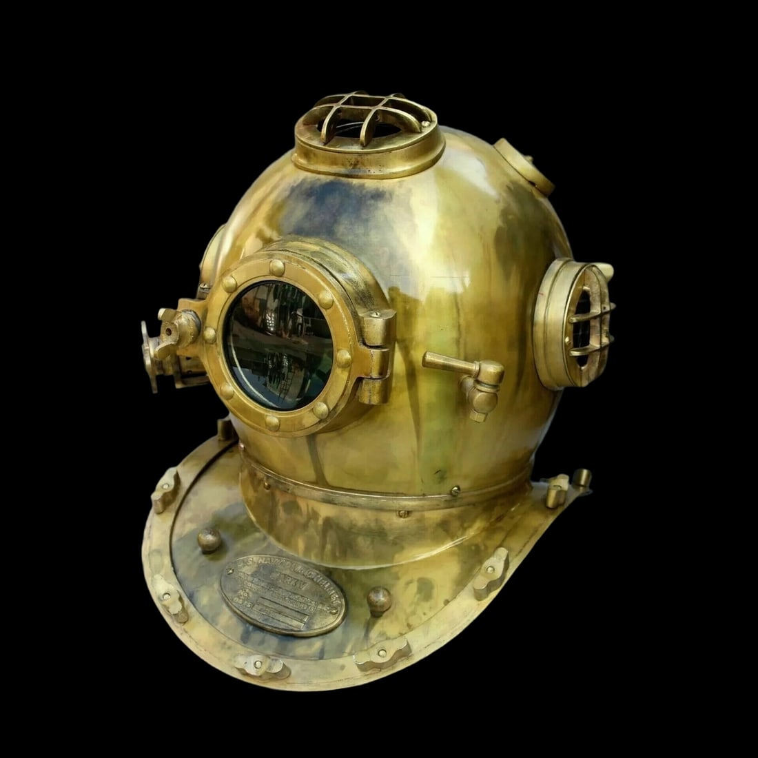 Boston Mark V Style Polished Steel Dome Head Gear (1 of 5)