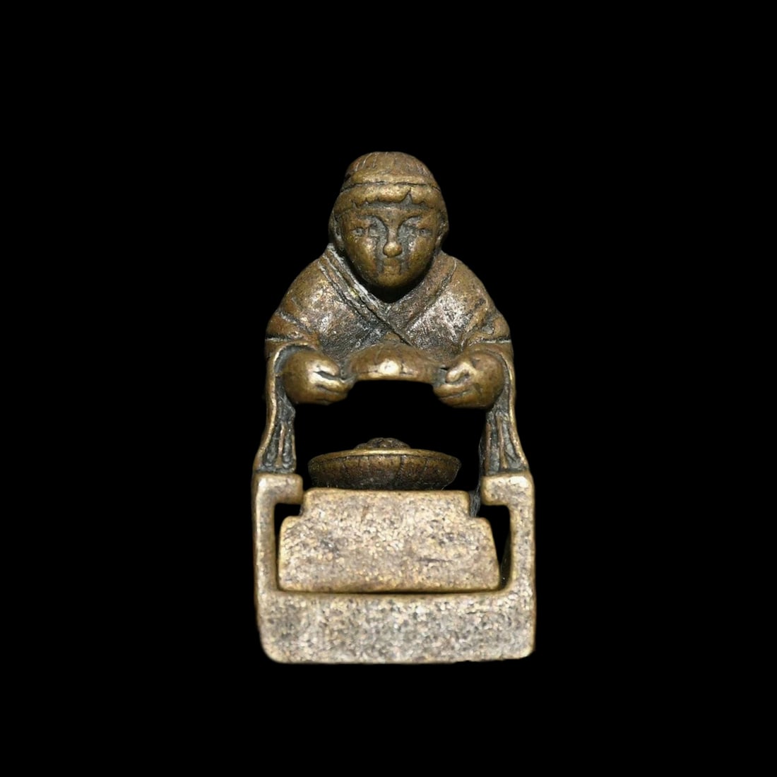 Antique Style Bronze Figure Seal Stamp Signet (1 of 5)