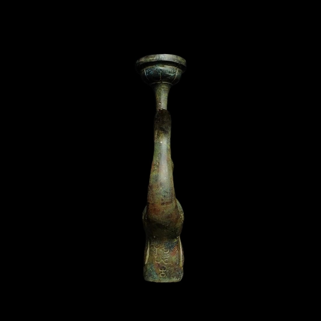 Asian Mythic Bronze Candlestick Celestial Phoenix - 4