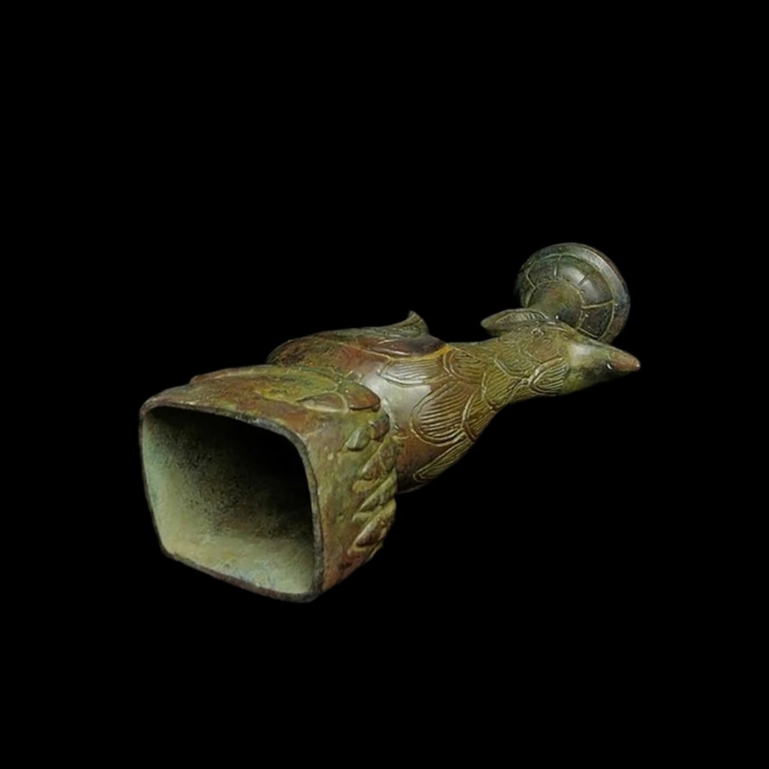 Asian Mythic Bronze Candlestick Celestial Phoenix - 6