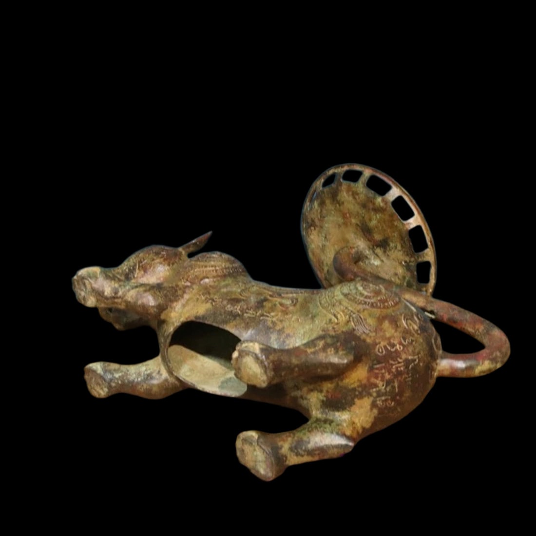 Retro Style Bronze Celestial Tiger Candlestick - 6