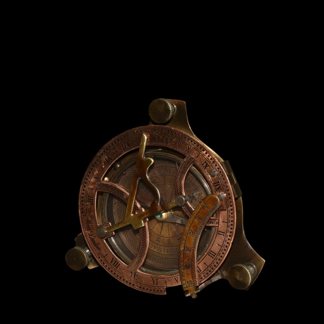 Asian Antique Style Copper Compass Roman Numerals (1 of 6)