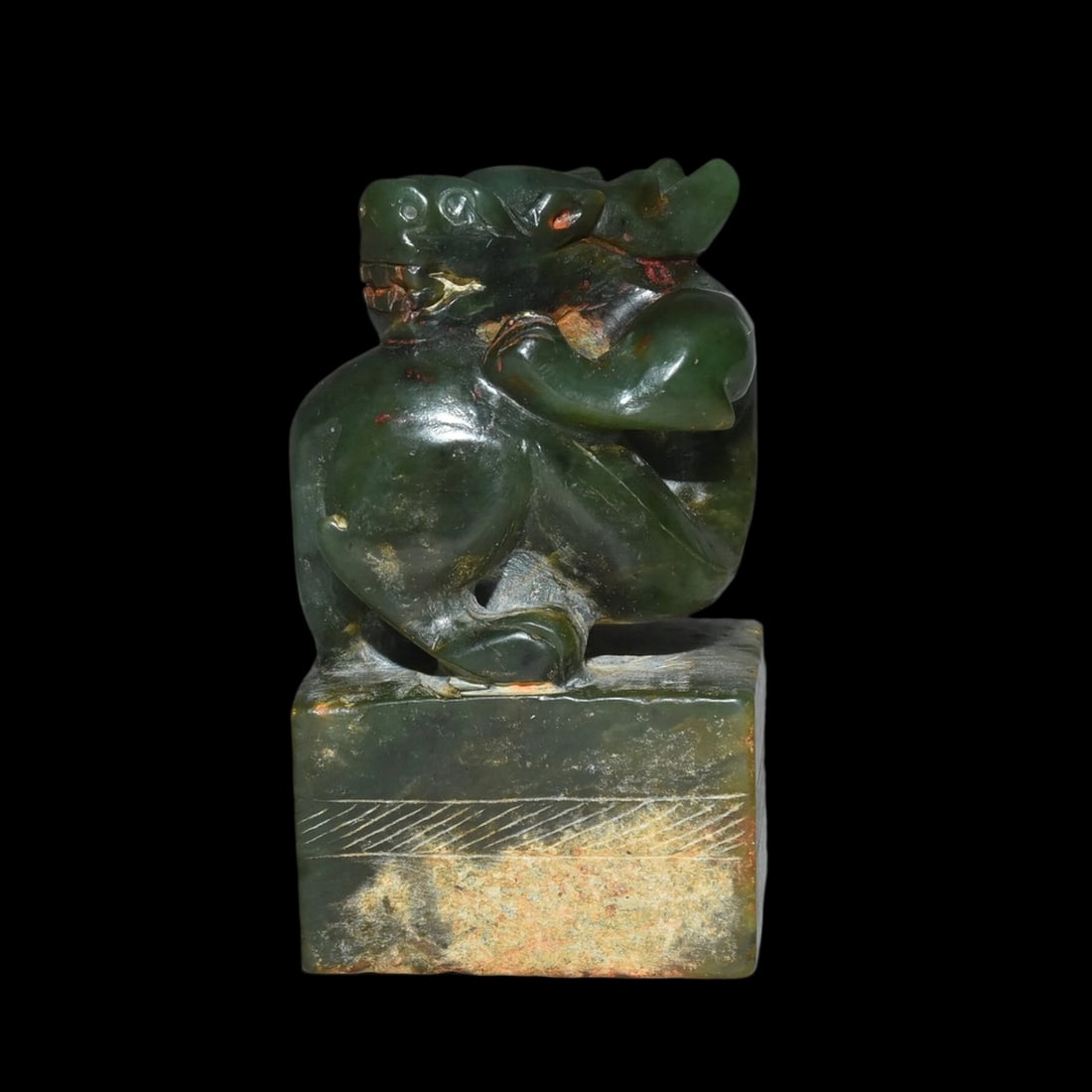 Ancient Style Hongshan Jade Dragon Beast Stamp (1 of 7)