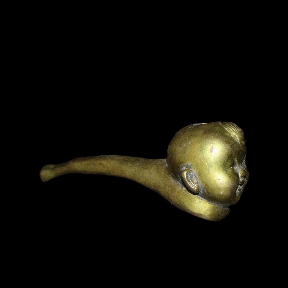 Chinese Old Style Carving Brass Head Smoking Pipe (1 of 7)