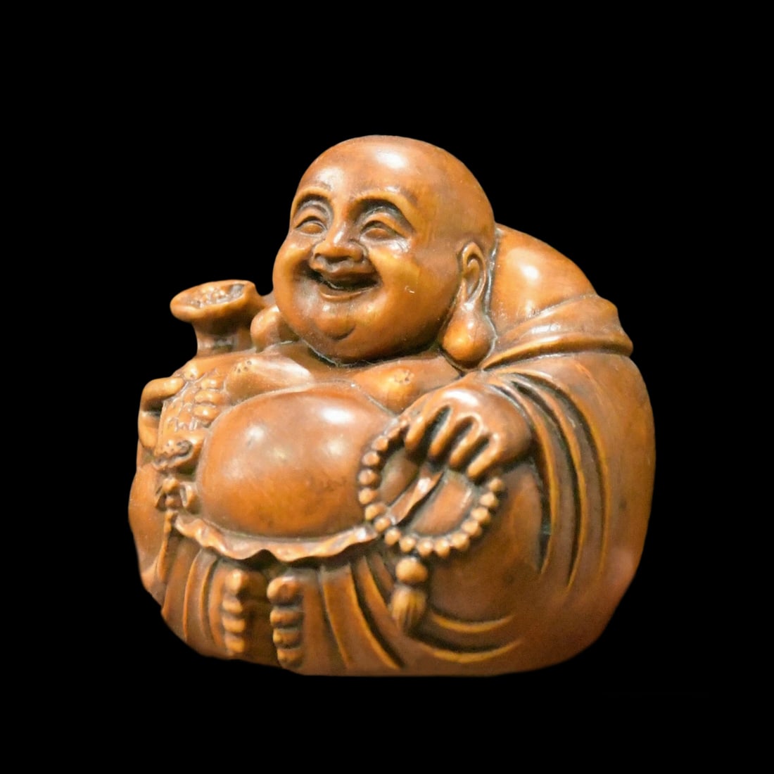 Asian Hand Carved Boxwood Buddha Scepter Sculpture (1 of 8)