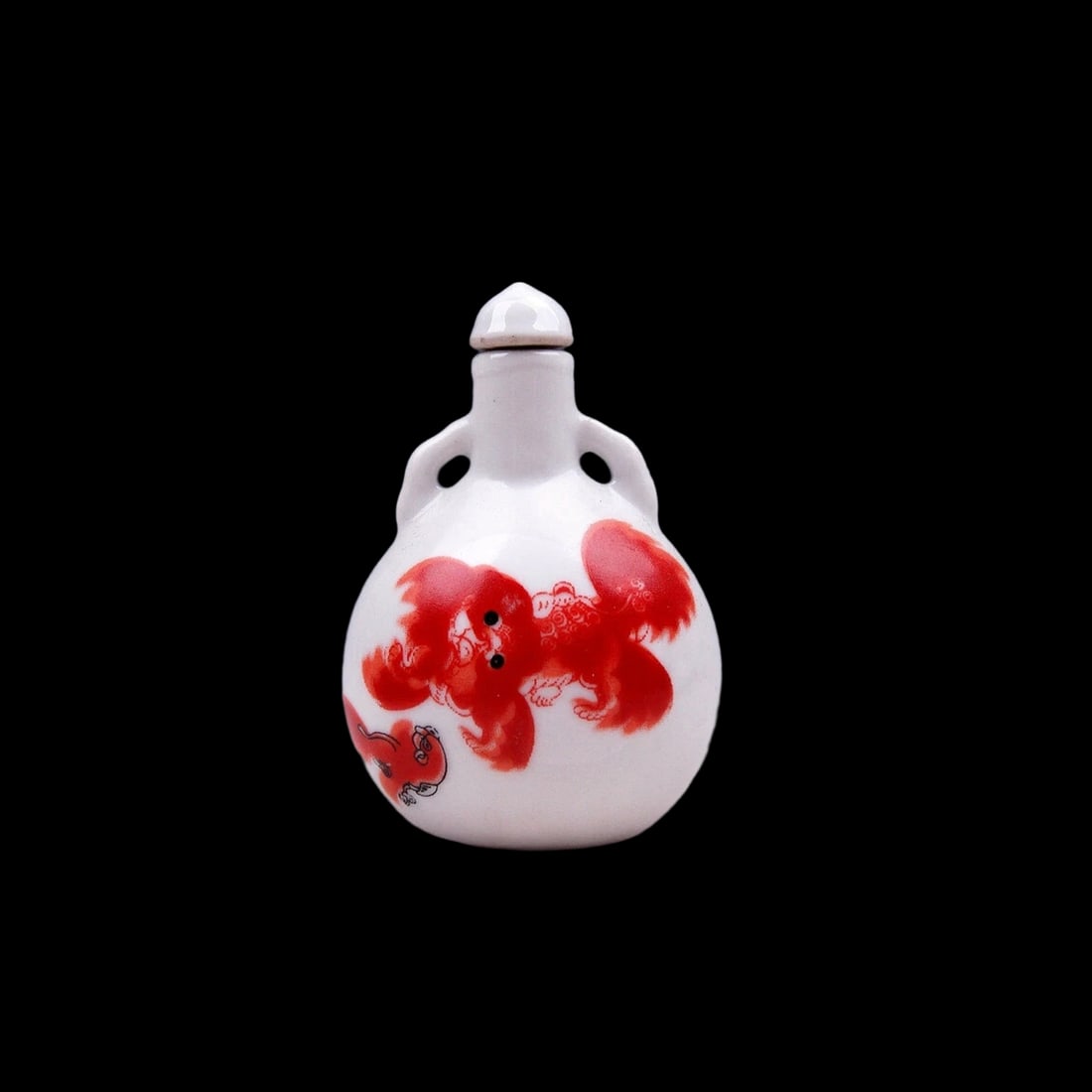 Snuff Bottle Porcelain Guardian Qianlong Motif (1 of 6)
