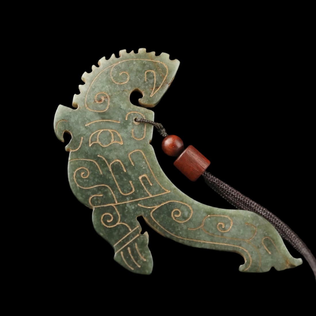 Retro Style Chinese Jade Dragon loong Pendant: Size: Height 8.1 cm - Length 3.1 cm - Width 0.5 cm. Materials: Jade. Condition: Resembles a retro aesthetic. Inspired by the ancient Hongshan culture, this traditional pendant is expertly crafted in r