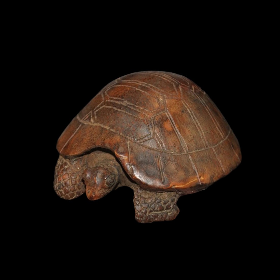 Antique Style Bamboo Wood Turtle Spirit Statue (1 of 7)