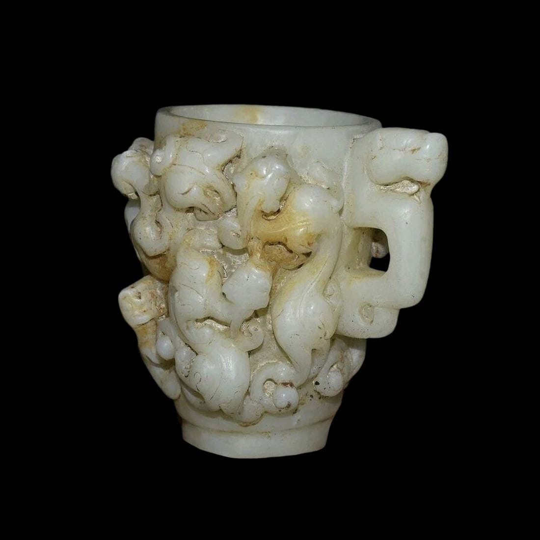 Oriental Antique Style Jade Cup Motif Dragon Pixiu (1 of 6)