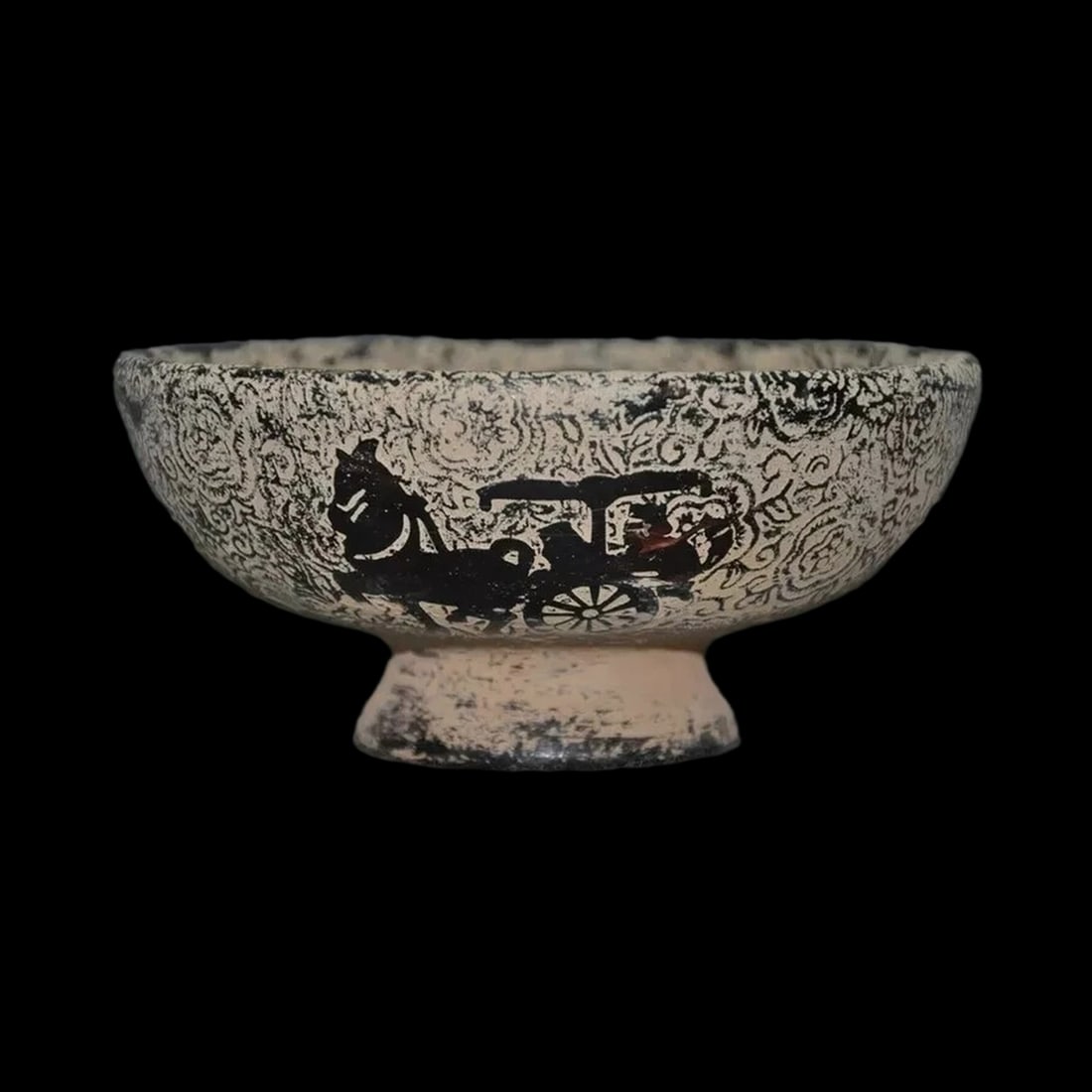 Chinese Carriage Palace Jade Flower Pattern Cup: Size: Height 6.0 cm - Length 14.0 cm - Width 14.0 cm. Weight 1.0 kg. Materials: Jade. Condition: Resembles a retro aesthetic. This extraordinary ceremonial cup is expertly hand-carved from natural