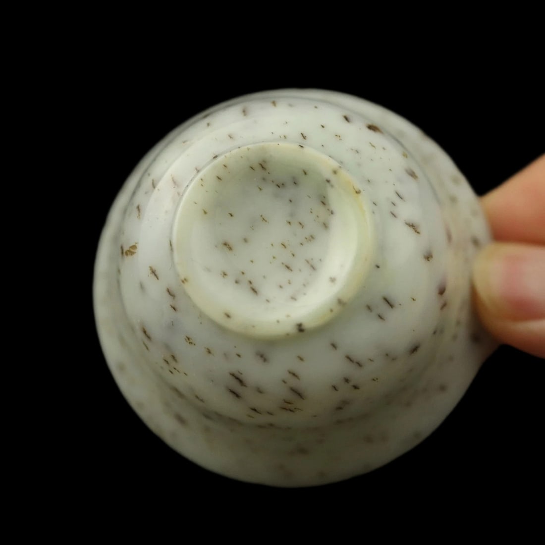 Asian Old Style Interspersion Pattern Jade Cup - 6