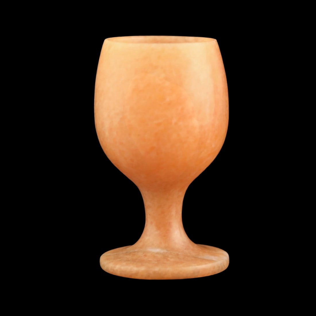 Chinese Old Style Orange Wine Goblet Shape Cup: Size: Height 8.2 cm - Length 4.8 cm - Width 4.8 cm. Materials: Jade. Condition: Appears to have a classic aesthetic. This elegant goblet is expertly hand-carved from natural orange jade, a stone