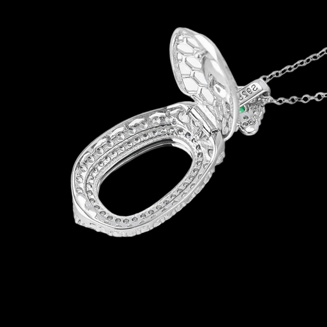 Oriental Jade Yang Silver Ruyi Pattern Pendant - 5