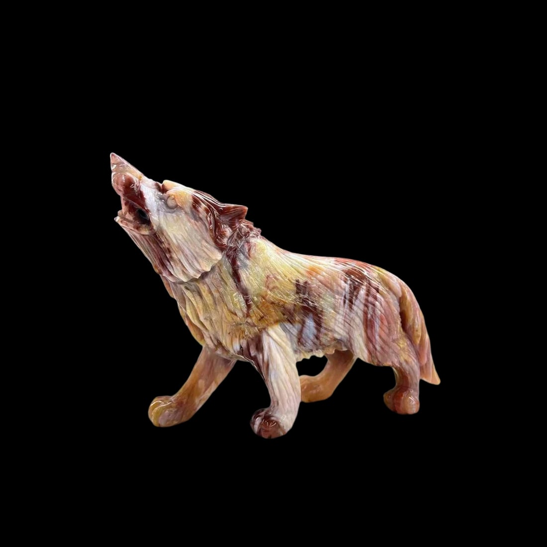 Asian Hand Carved Crystal Quartz Wild Wolf Figure (1 of 4)