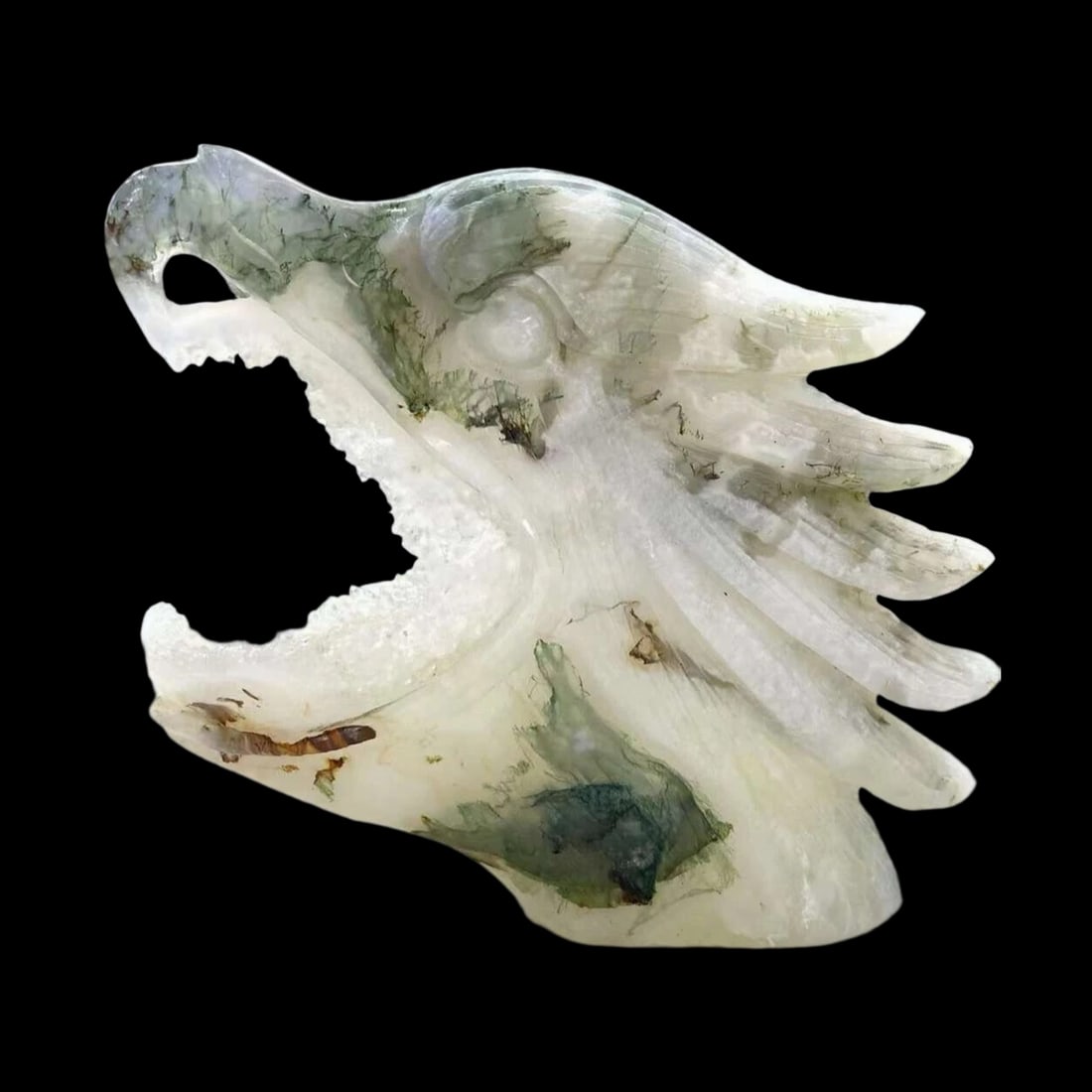 Hand Carved Crystal Quartz Eagle Head Motif Figure (1 of 3)